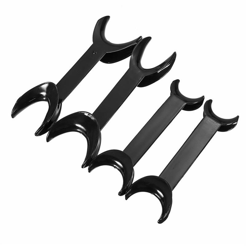 4pcs T-Shape Black Intraoral Cheek Lip Retractor for Teeth Whitening Dental Tools