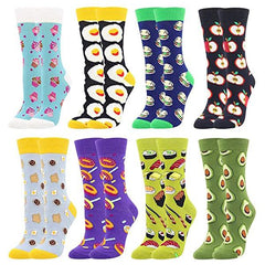 4 Pairs Colorful Women Happy Funny Cotton Crew Socks