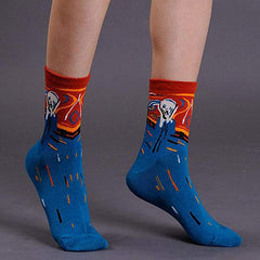 4 Pairs Unisex Famous Painting Masterpiece Artwork Crew Socks