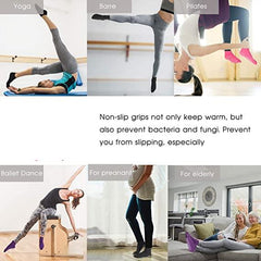 4 Pairs Antislip Toeless Half Toe Socks Cotton Yoga Pilates Barre Socks