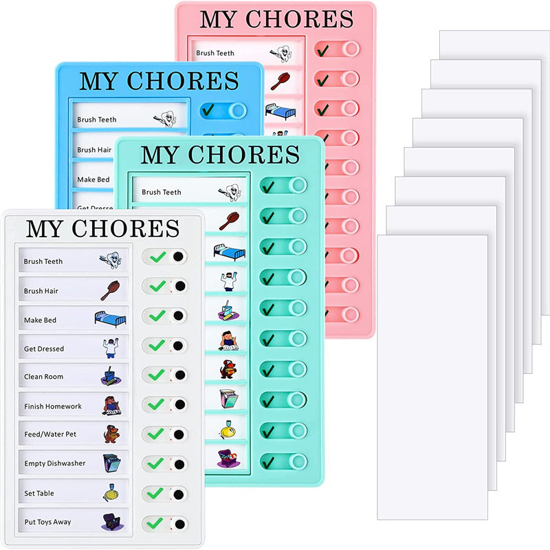 Chore Chart Plastic Checklist Board for Home Routine Planning