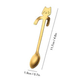 5pcs Stainless Steel Mini Cat Kitten Spoons for Coffee Tea Dessert Drink