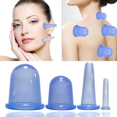 4pcs/set Silicone Vacuum Massage Cups