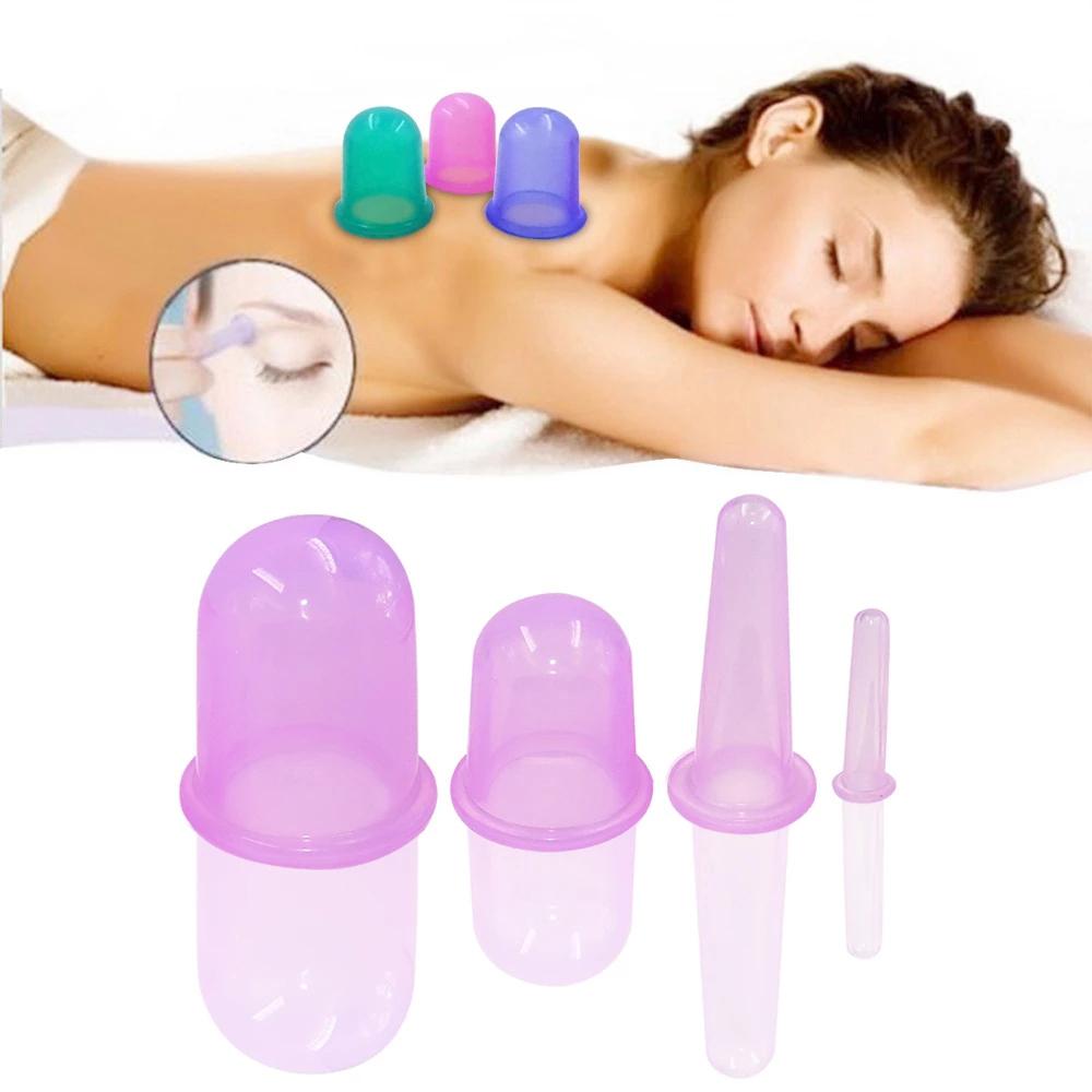 4pcs/set Silicone Vacuum Massage Cups