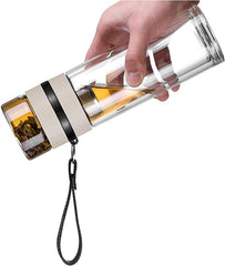 500ML Double Wall Glass Tea and Water Separation Tea Bottle With Infuser