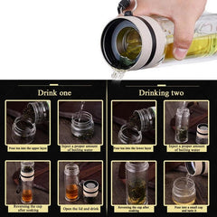 500ML Double Wall Glass Tea and Water Separation Tea Bottle With Infuser