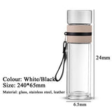 500ML Double Wall Glass Tea and Water Separation Tea Bottle With Infuser