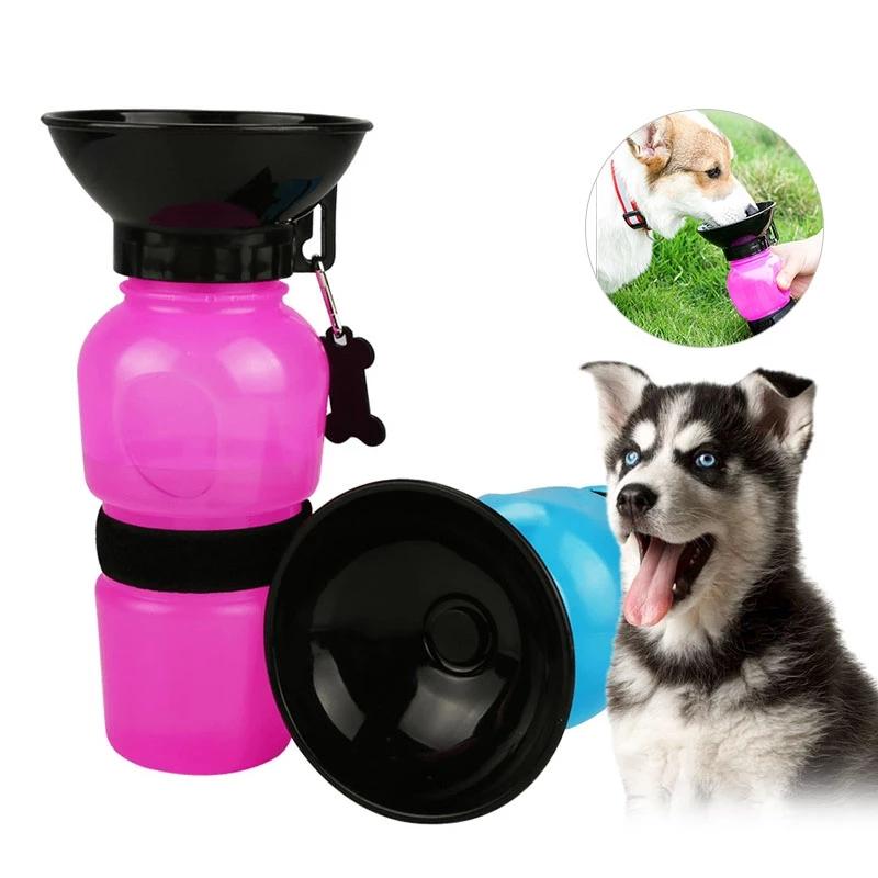 500ML Pet/Dog/Cat Water Bottle Cup Drinking Feeder Dispenser Travel Portable Bowl
