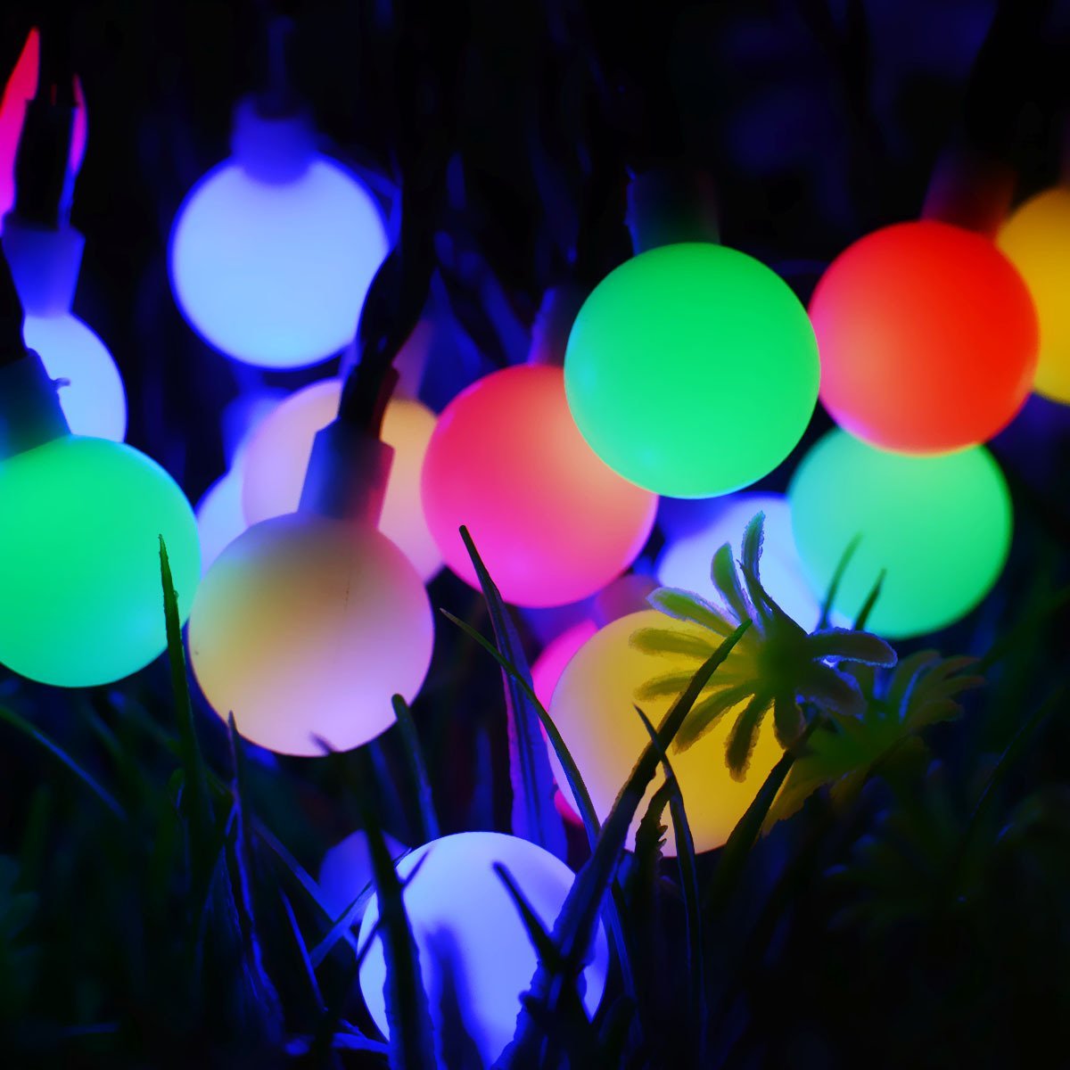 50 LED Globe Ball Fairy String Lights Solar Powered Waterproof Decor