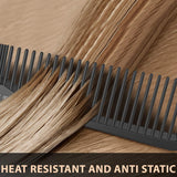 5 Packs Black Fine and Wide Tooth Anti-static Styling Comb