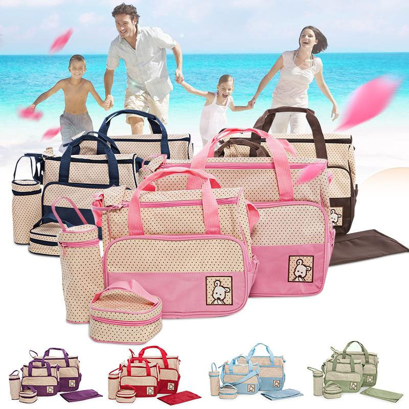5pcs/set Women Travel Bag Waterproof Diaper Bag