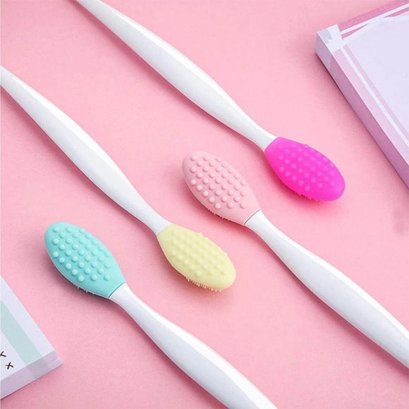 5pcs Silicone Exfoliating Double-Sided Soft Lip Brush Cleaning Beauty Tool