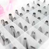 60Pcs Set Stainless Steel Icing Piping Nozzle Tips and Bags Cake Decorating Baking Kits
