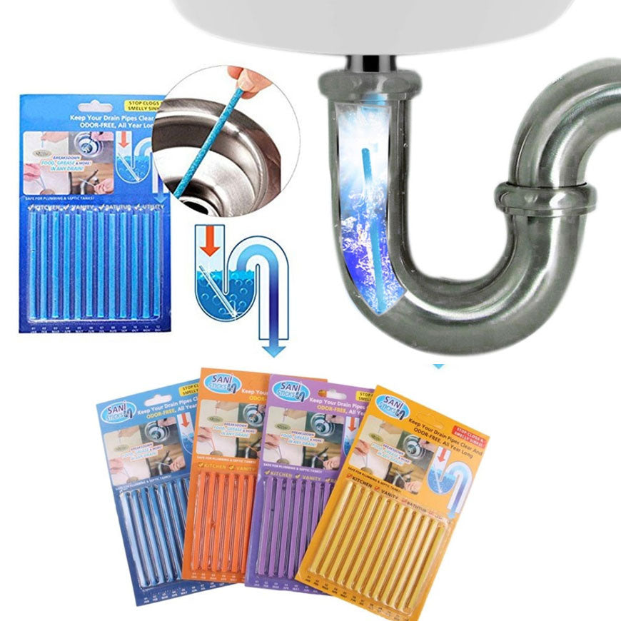 60pcs Kitchen Toilet Bathtub Drain Cleaner Sticks