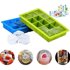 15-Cube Silicone Ice Cube Trays Easy-Release Flexible Ice Cube Mould Makers