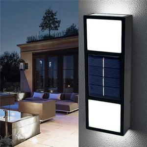 6 LED Solar Outdoor Wall Sconce Lights Sunlight Sensor Garden Porch Lamp