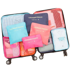 6-Piece Waterproof Travel Luggage Organiser Bag Set Packing Cubes