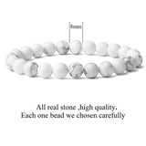 6 packs 8mm Natural Healing Stone Stretch Beads Bracelet