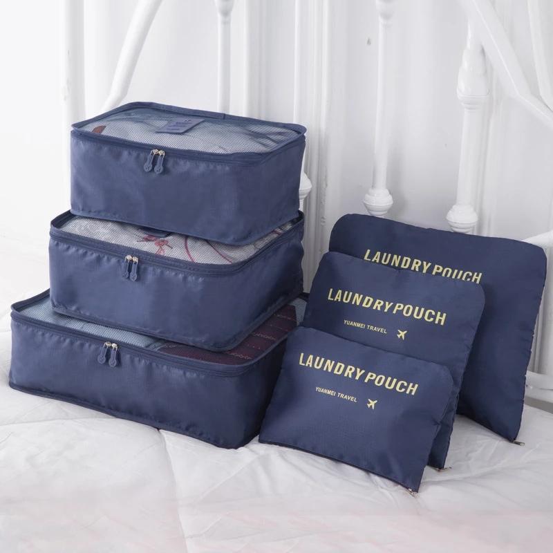 6-Piece Waterproof Travel Luggage Organiser Bag Set Packing Cubes