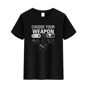 Unisex Funny T-Shirt CHOOSE YOUR WEAPON Graphic Novelty Summer Tee