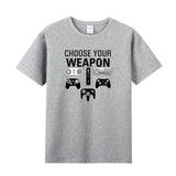 Unisex Funny T-Shirt CHOOSE YOUR WEAPON Graphic Novelty Summer Tee