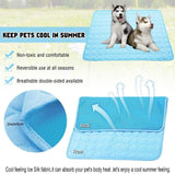 Washable Dog Cooling Mat Ice Silk Pet Self Cooling Pad Blanket