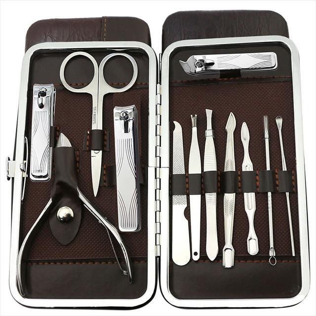 12-Piece Manicure Set in Leather Case