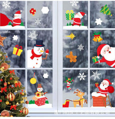 8 Sheets Christmas Santa Window Clings Stickers Window Decor
