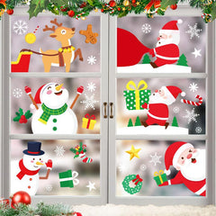 8 Sheets Christmas Santa Window Clings Stickers Window Decor