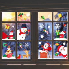 8 Sheets Christmas Santa Window Clings Stickers Window Decor