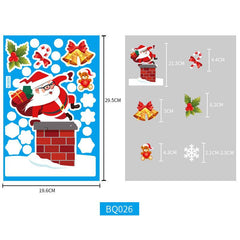 8 Sheets Christmas Santa Window Clings Stickers Window Decor