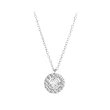 925 Sterling Silver Cubic Zirconia Germstone Pendant Chain Necklace