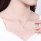 925 Sterling Silver Cubic Zirconia Germstone Pendant Chain Necklace