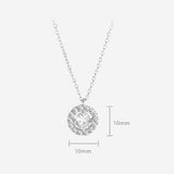 925 Sterling Silver Cubic Zirconia Germstone Pendant Chain Necklace
