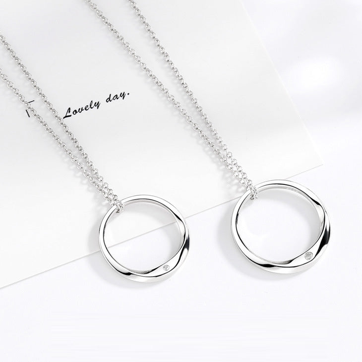 925 Sterling Silver Lover Wedding Ring Charm Pendant Necklace