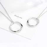 925 Sterling Silver Lover Wedding Ring Charm Pendant Necklace
