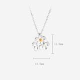 925 Sterling Silver Three Sping Flower Pendant Chain Necklace