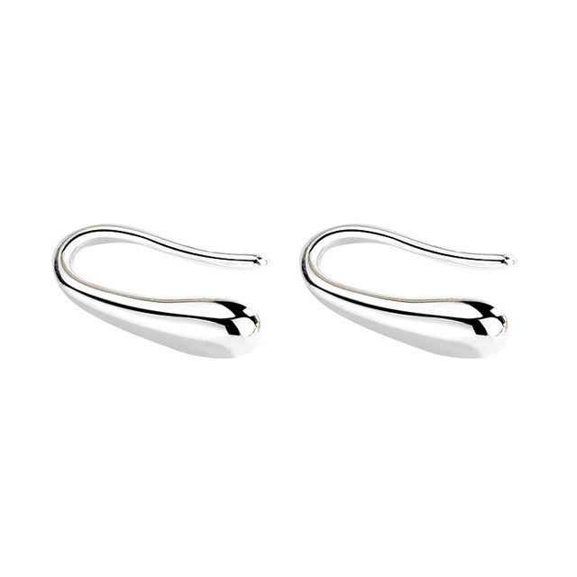 925 Sterling Silver Water Drop Hook Charm Earrings