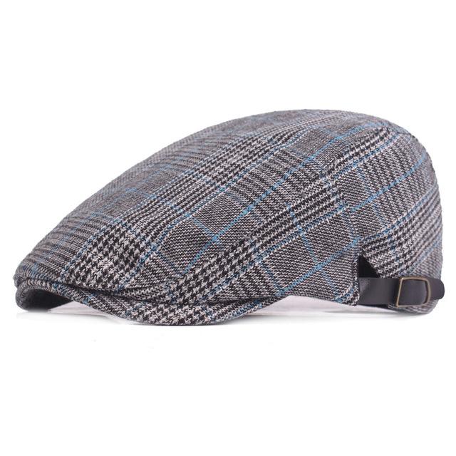 Adjustable Traditions Women Men Classic Tweed Grid Flat Cap Hat