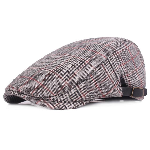 Adjustable Traditions Women Men Classic Tweed Grid Flat Cap Hat