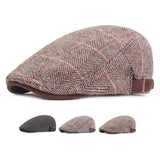 Adjustable Traditions Women Men Classic Tweed Grid Flat Cap Hat