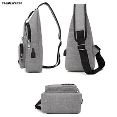 Anti-Theft Crossbody Shoulder Bag Travel Sling Bag with USB Charger Port