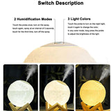 Aroma Diffuser Ultrasonic 880ml Air USB Humidifier Moon Lamp Night Light