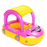 Car Shape Baby Inflatable Pool Swim Float Ring with Canopy Sunshade