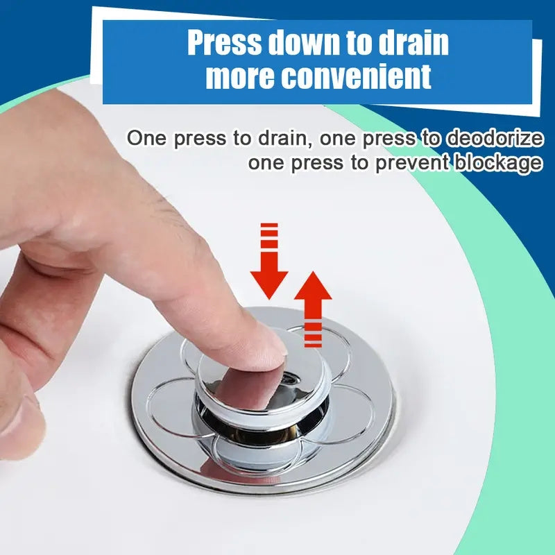 Universal Bathroom Sink Plug Stopper Wash Basin Core Bounce Pop Up Drain Filter