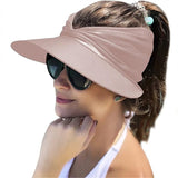 Womens Sun Visor Hat Wide Brim Summer UPF 50+ UV Protection Beach Sport Cap