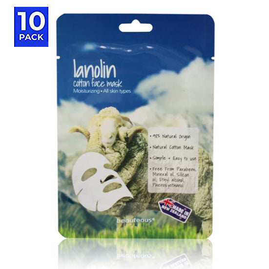 Beauteous Lanolin Cotton Face Mask 10 Pack