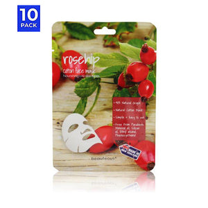Beauteous Rosehip Cotton Face Mask 10 Pack