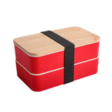 2 Layer Stackable Bento Lunch Box Containers with Spoon and Fork 1200ML