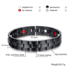 Titanium Magnetic Therapy Health Bracelet Pain Relief for Arthritis and Carpal Tunnel